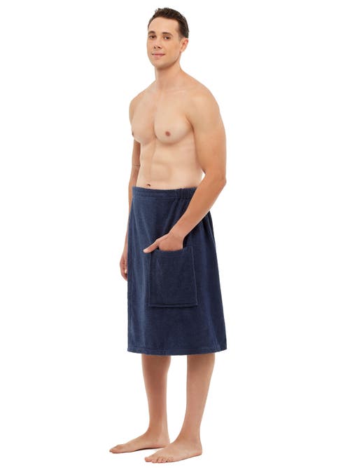 Arus Gots Certified Organic Cotton Shower Wrap In Blue