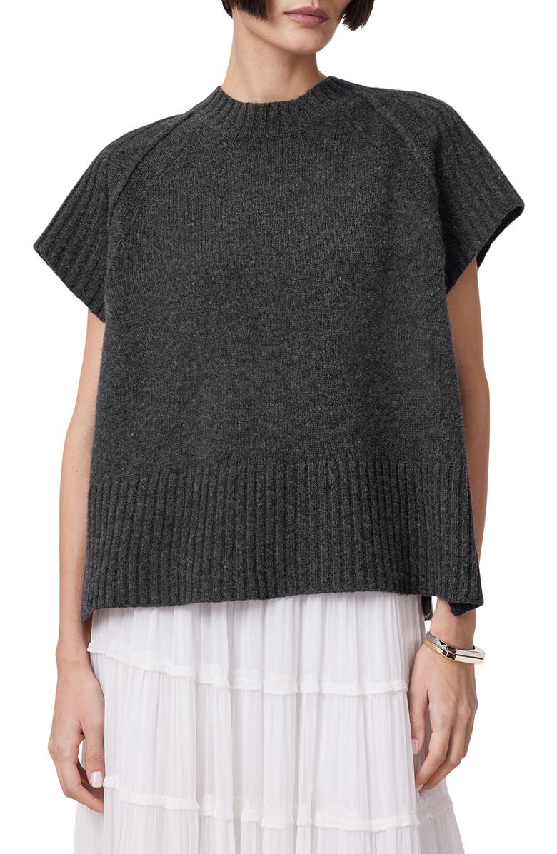 AllSaints Anthe Merino Wool Short Sleeve Sweater, Main, color, 