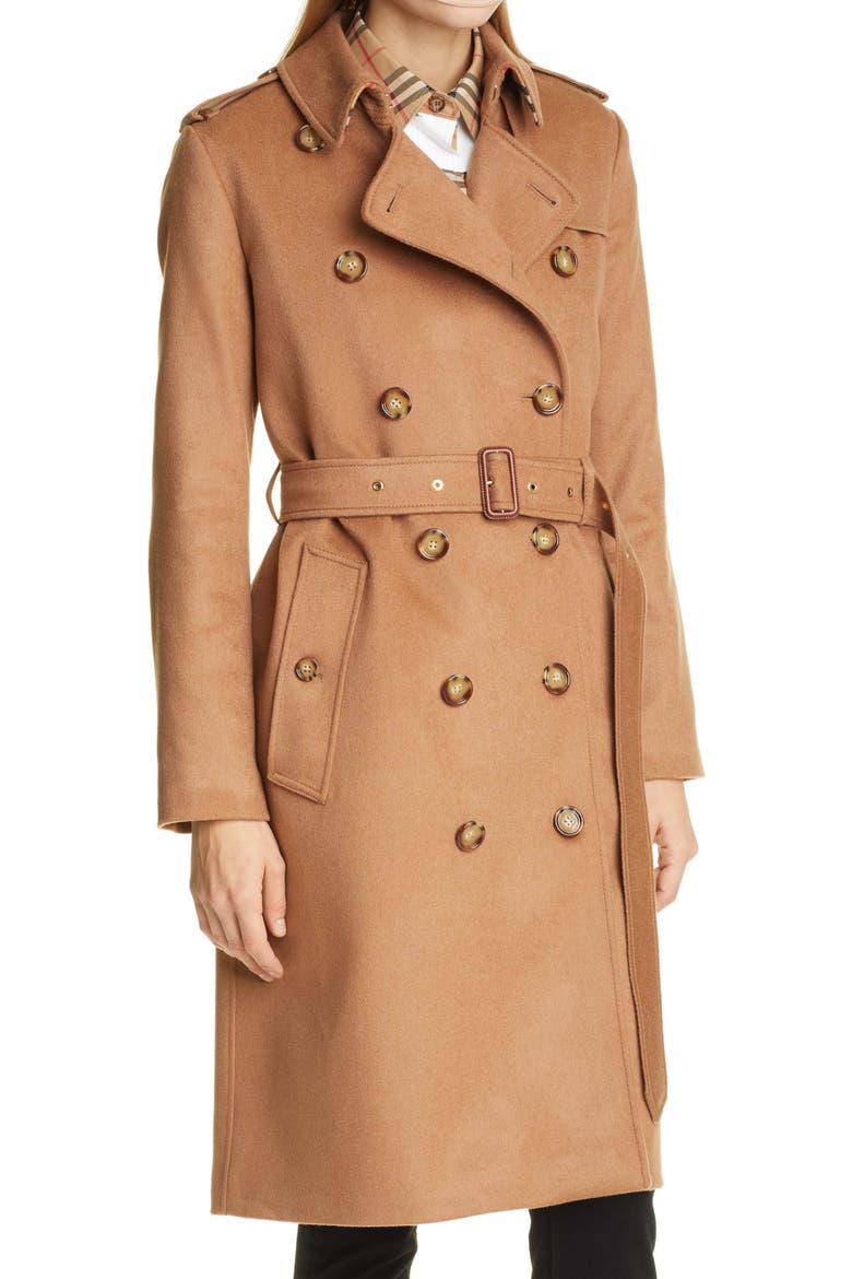 Kensington Cashmere Trench Coat, Alternate, color, BRONZE