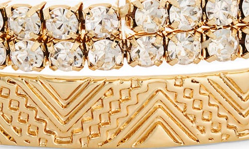 Nordstrom Rack Set Of 2 Cubic Zirconia Tennis Bracelets In Gold