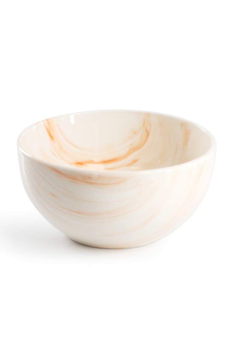 Elama Fine Marble 16 Piece Porcelain Dinnerware Set, Alternate, color, Orange