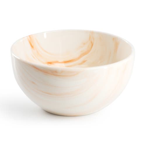 Elama Fine Marble 16 Piece Porcelain Dinnerware Set In White