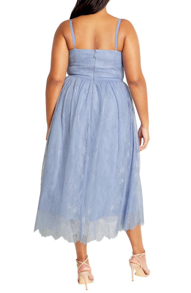 City Chic Serena Lace & Tulle Fit & Flare Midi Dress, Alternate, color, 