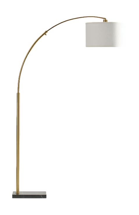 Logan 76" Modern Extendable LED Floor Lamp with Fabric Drum Shade, Bulb Included
