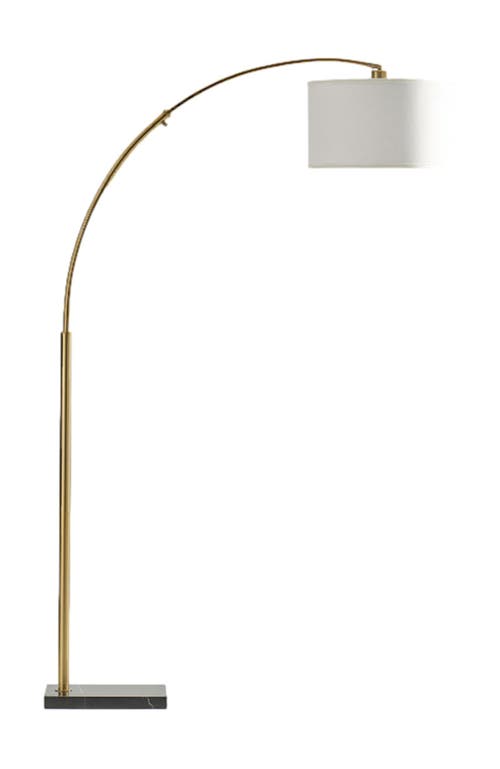 Brightech Logan 76" Modern Extendable Led Floor Lamp With Fabric Drum Shade, Bulb Included In Gold