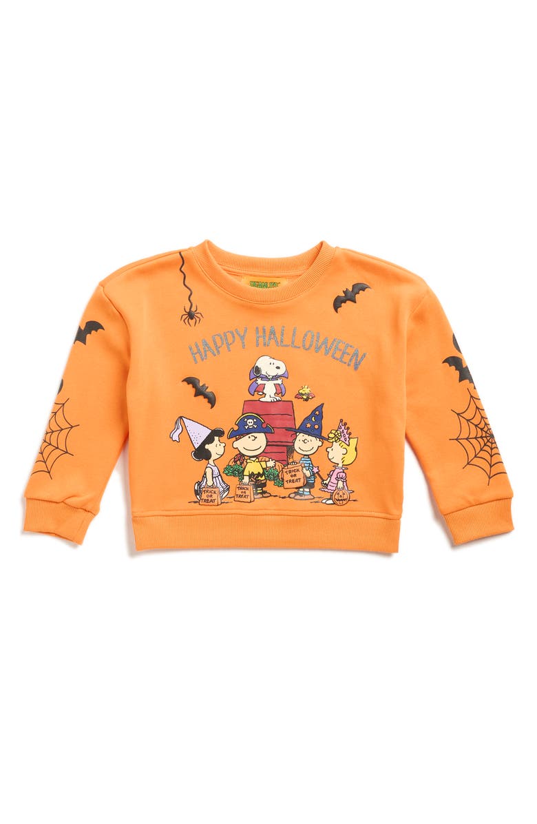 PEANUTS Kids' Peanuts Happy Halloween Sweatshirt, Main, color, Orange
