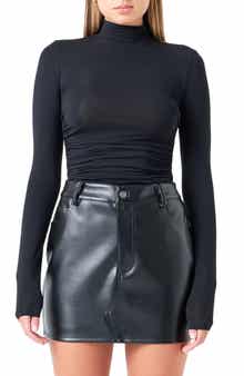 Ruched Turtleneck Top