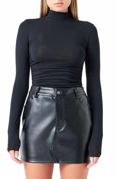 Ruched Turtleneck Top
