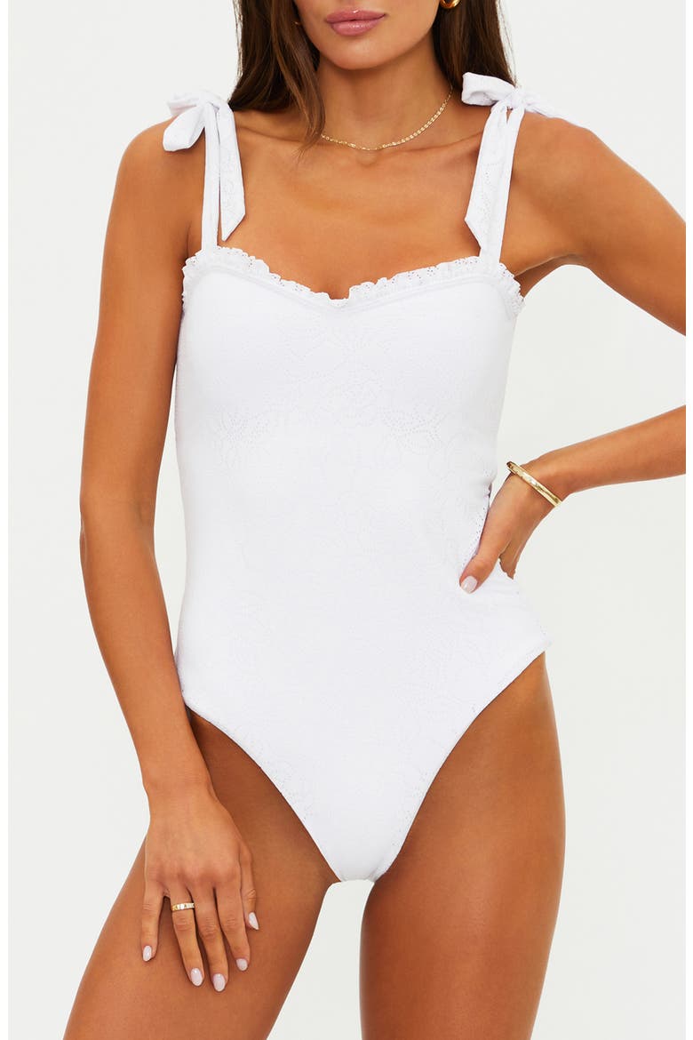 Priya One-Piece Swimsuit, Main, color, WHITE