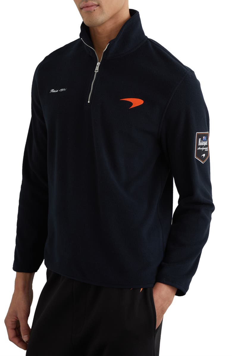 Reiss x McLaren Quarter Zip Pullover, Main, color, Navy