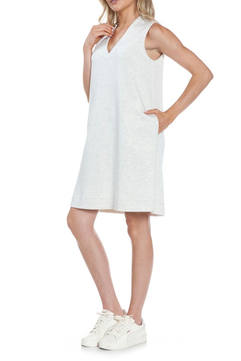 Sleeveless Scuba Knit Minidress, Alternate, color, HEATHER