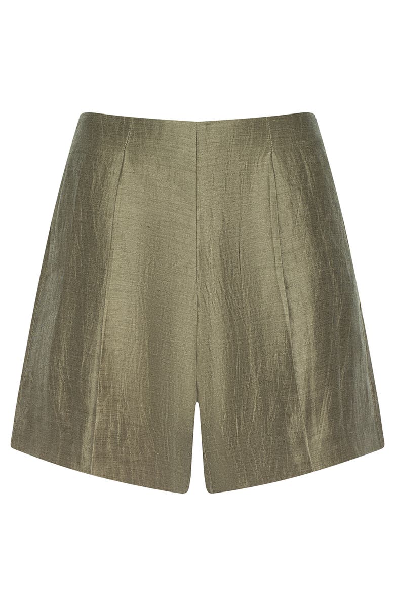 L'AGENCE Hadleigh Linen Blend Shorts, Alternate, color, Grey Taupe