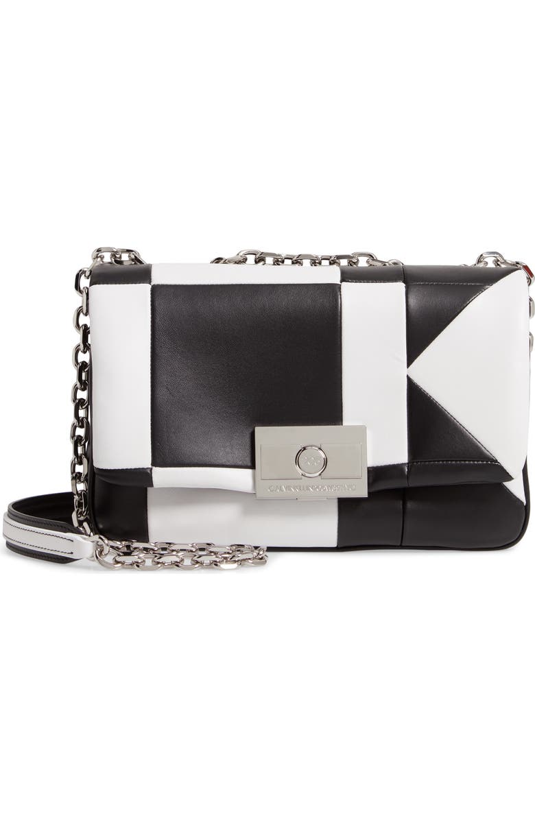 CALVIN KLEIN 205W39NYC Calvin Klein Large Quilted Leather Shoulder Bag, Main, color,