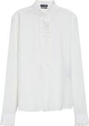 TOM FORD Plissé Ruffle Silk Crêpe de Chine Button-Up Shirt