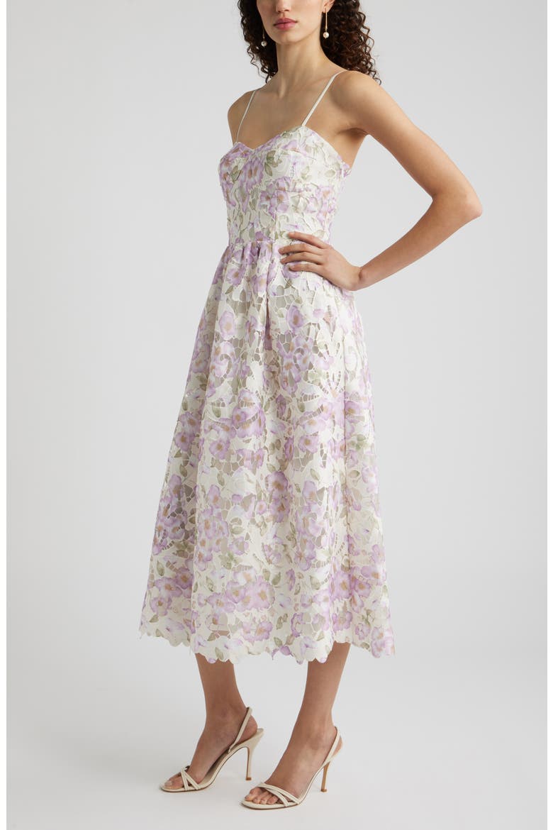 Print Lace Midi Sundress, Alternate, color, PURPLE FLORAL