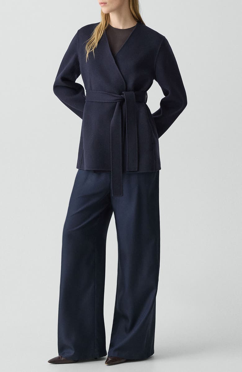 Theory Wool & Cashmere Wrap Jacket, Alternate, color, New Navy