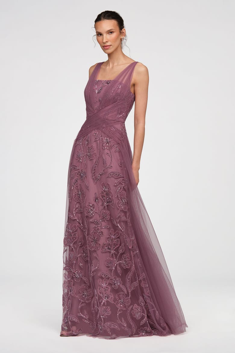 Mathilda Beaded Gown, Alternate, color, Rosewood