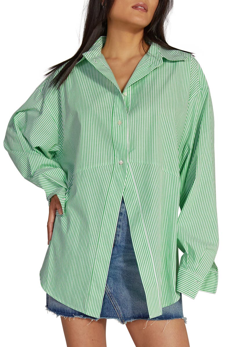 Favorite Daughter The Ex-Boyfriend Stripe Cotton Shirt, Main, color,