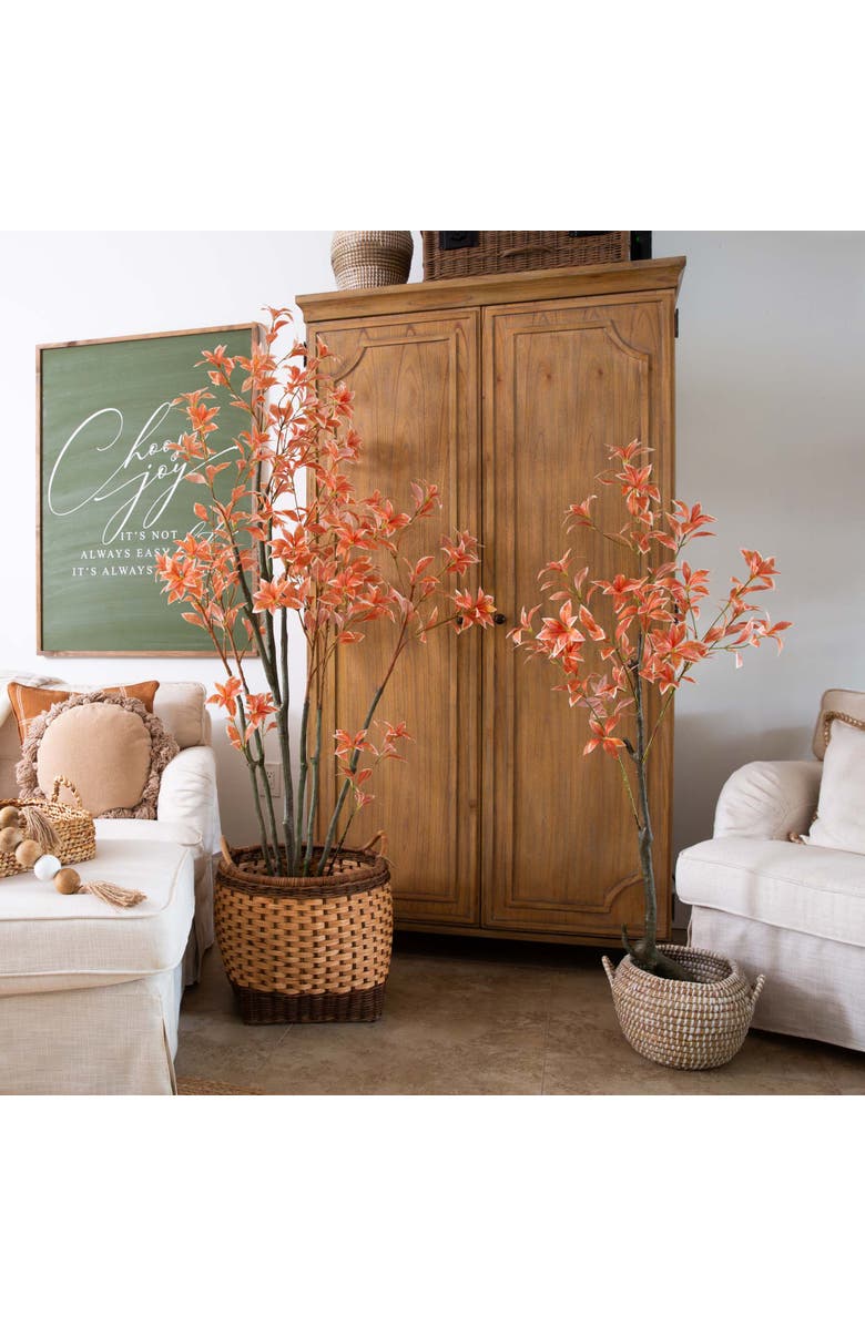 NEARLY NATURAL 4.5-ft Autumn Pieris Artificial Fall Tree, Alternate, color, Orange