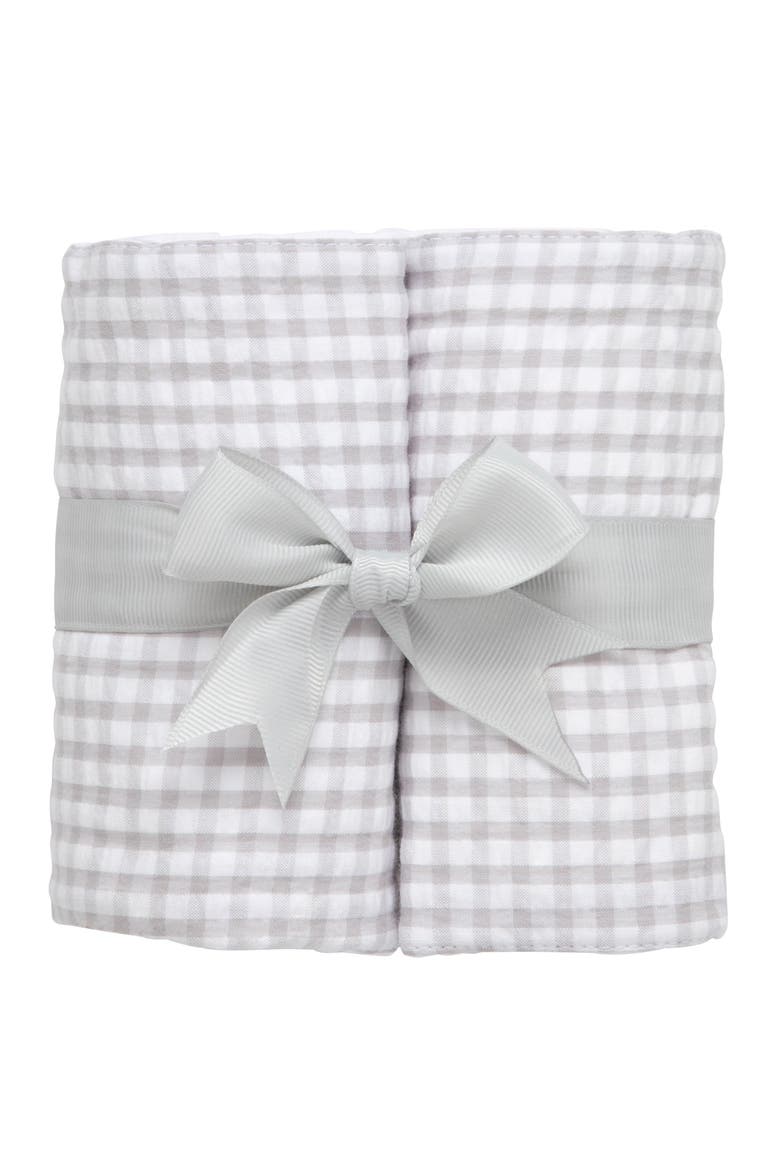 Big Check Set of Two Burp Cloths, Main, color, Grey