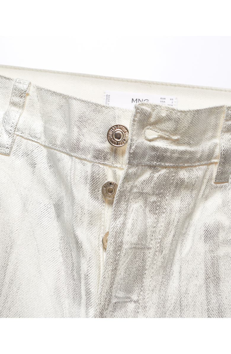 MANGO Metallic Straight Leg Jeans, Alternate, color, 
