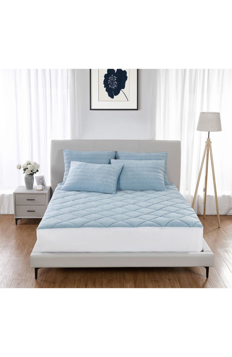 Allied Home Below Zero Cooling Mattress Pad, Alternate, color, Blue