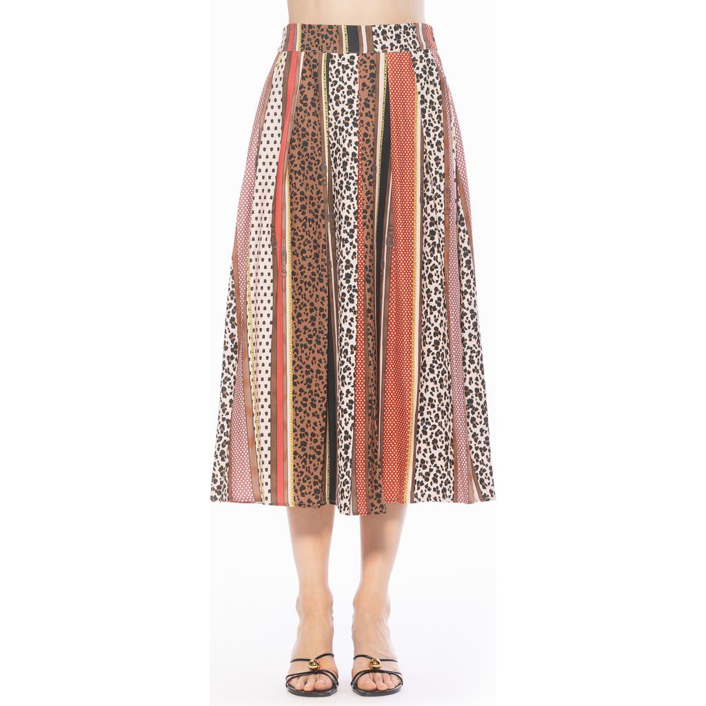 Alexia Admor Oren Pleated Midi Skirt In Multi