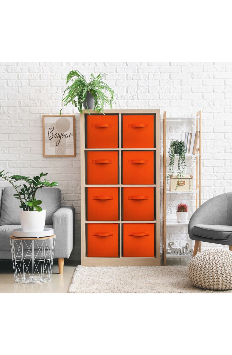 SORBUS 8-Pack Collapsible Storage Cube, Alternate, color, Orange