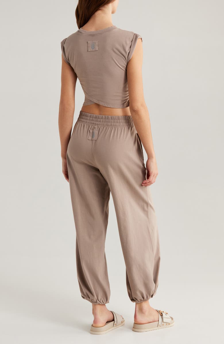 Free People FP Movement Golden Hour Crop T-Shirt & Joggers Set, Alternate, color, Pumice