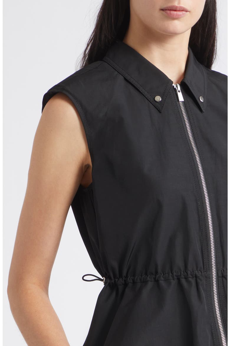 Lyra Zip Front Sleeveless Top, Alternate, color, JET