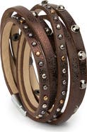 SAACHI Studded Faux Leather Wrap Bracelet