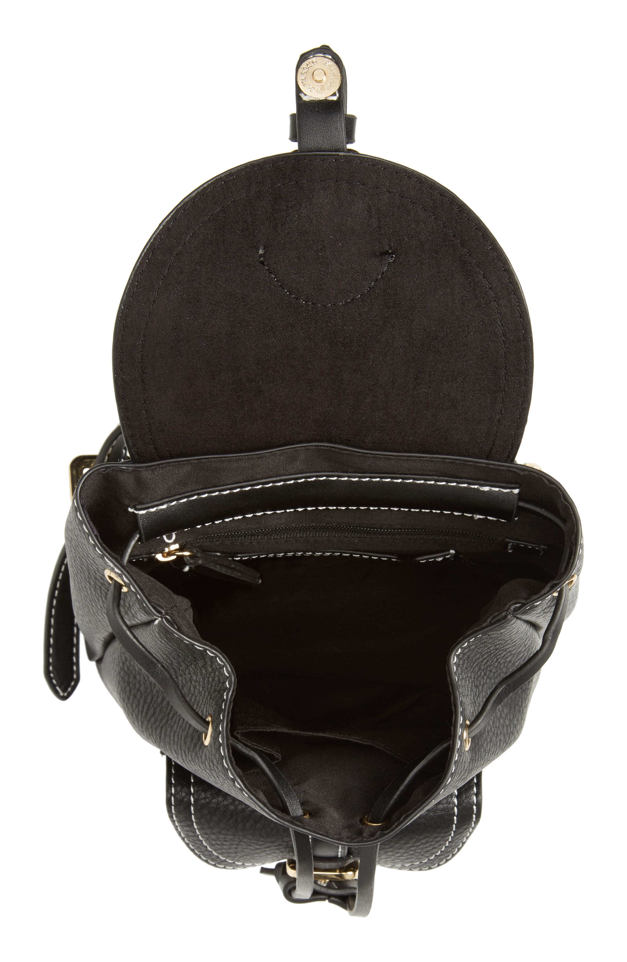 Topshop Bruno Super Mini Faux Leather Backpack, Alternate, color, 