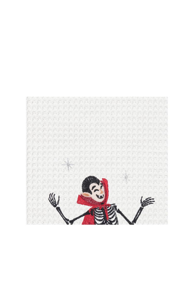 C&F Home Dancing Vampire Halloween Embroidered 100% Cotton Waffle Weave, Alternate, color, Red