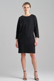 Natori Scuba Crepe Wedge Dress w/Emb