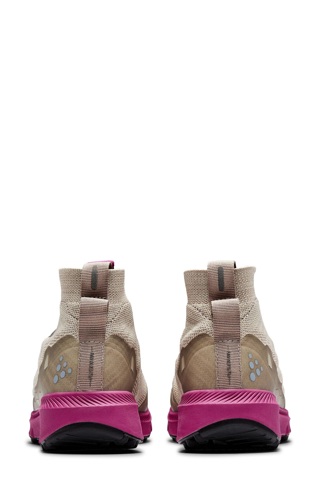 Craft Nordic Fuseknit Hydro Mid Trail Running Shoe, Alternate, color, Ecru-Roxo