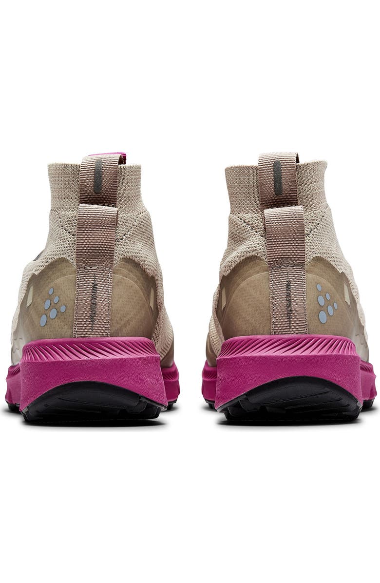 Craft Nordic Fuseknit Hydro Mid Trail Running Shoe, Alternate, color, Ecru-Roxo