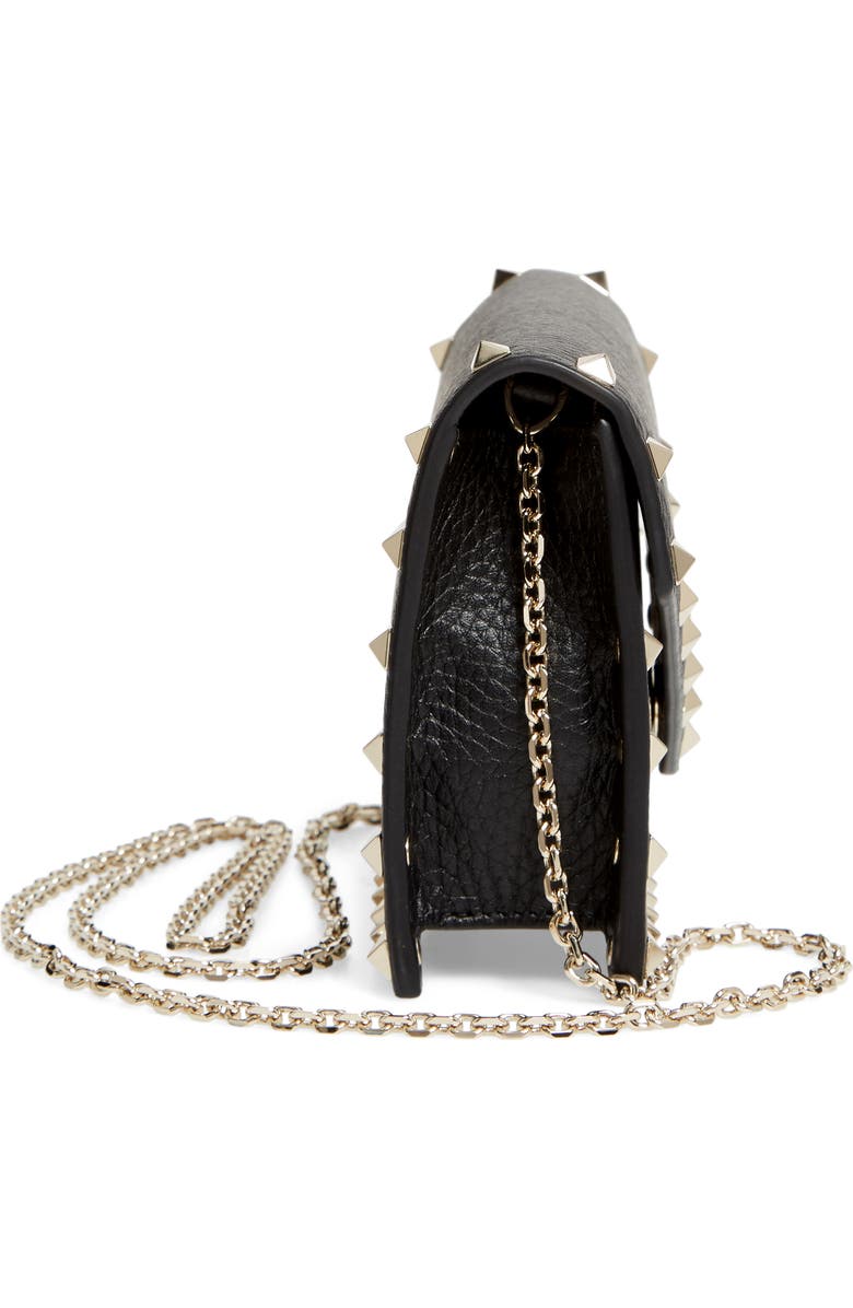 Valentino Garavani Rockstud Calfskin Leather Envelope Pouch, Alternate, color,