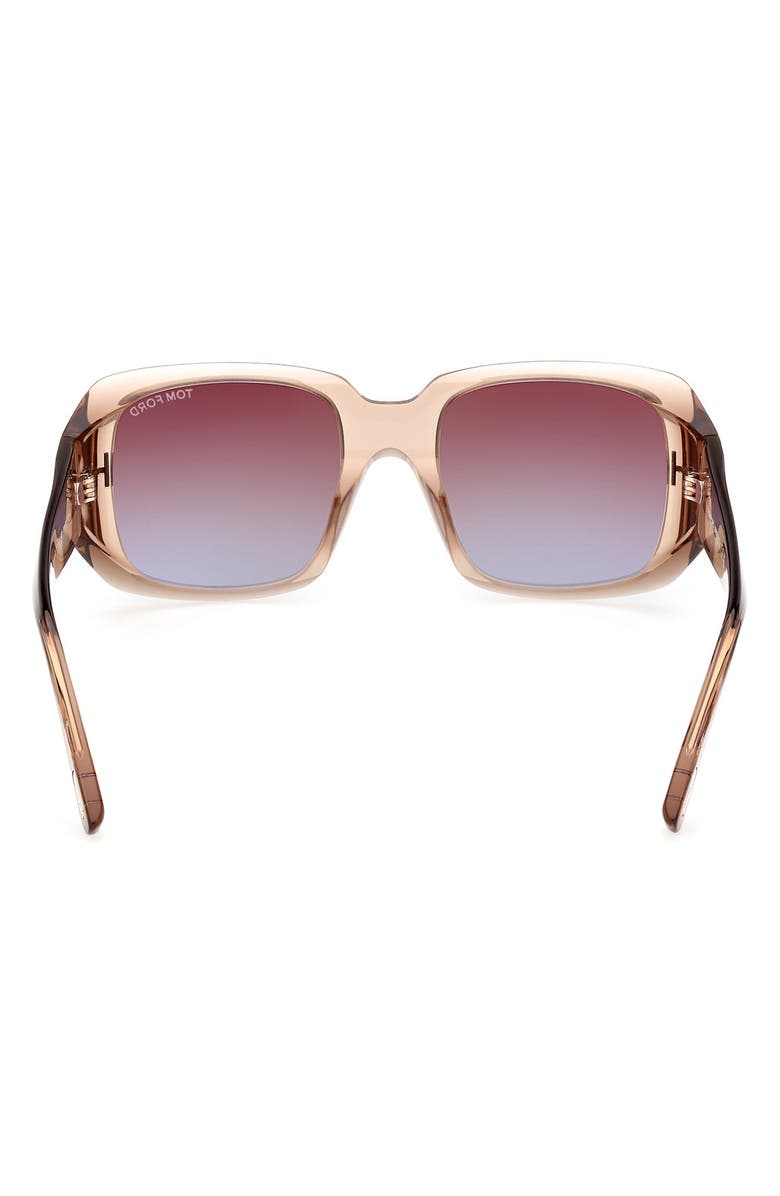 TOM FORD Ryder 51mm Square Sunglasses, Alternate, color, Shiny Champagne / Brown Blue