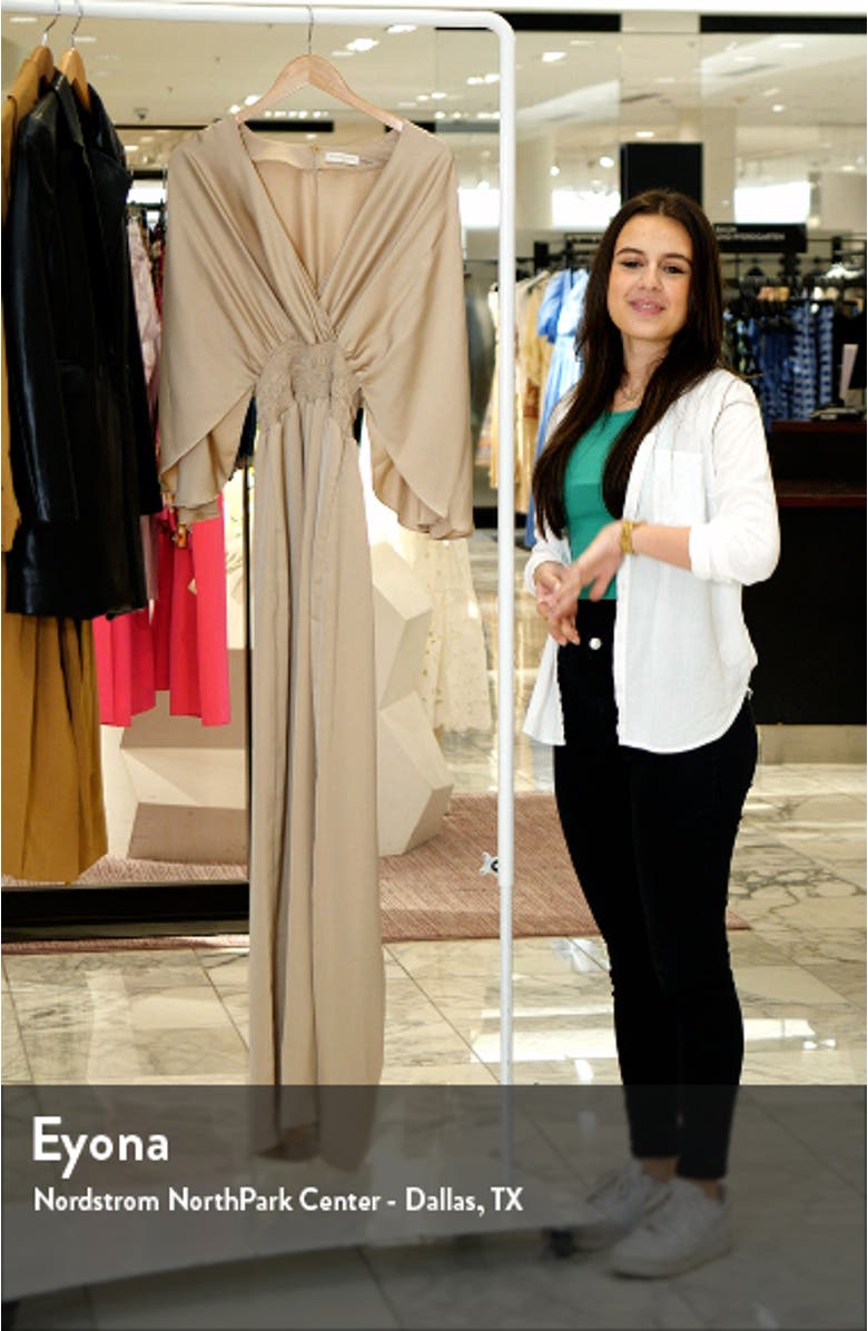 Cheri Long Sleeve Satin Jumpsuit, sales video thumbnail
