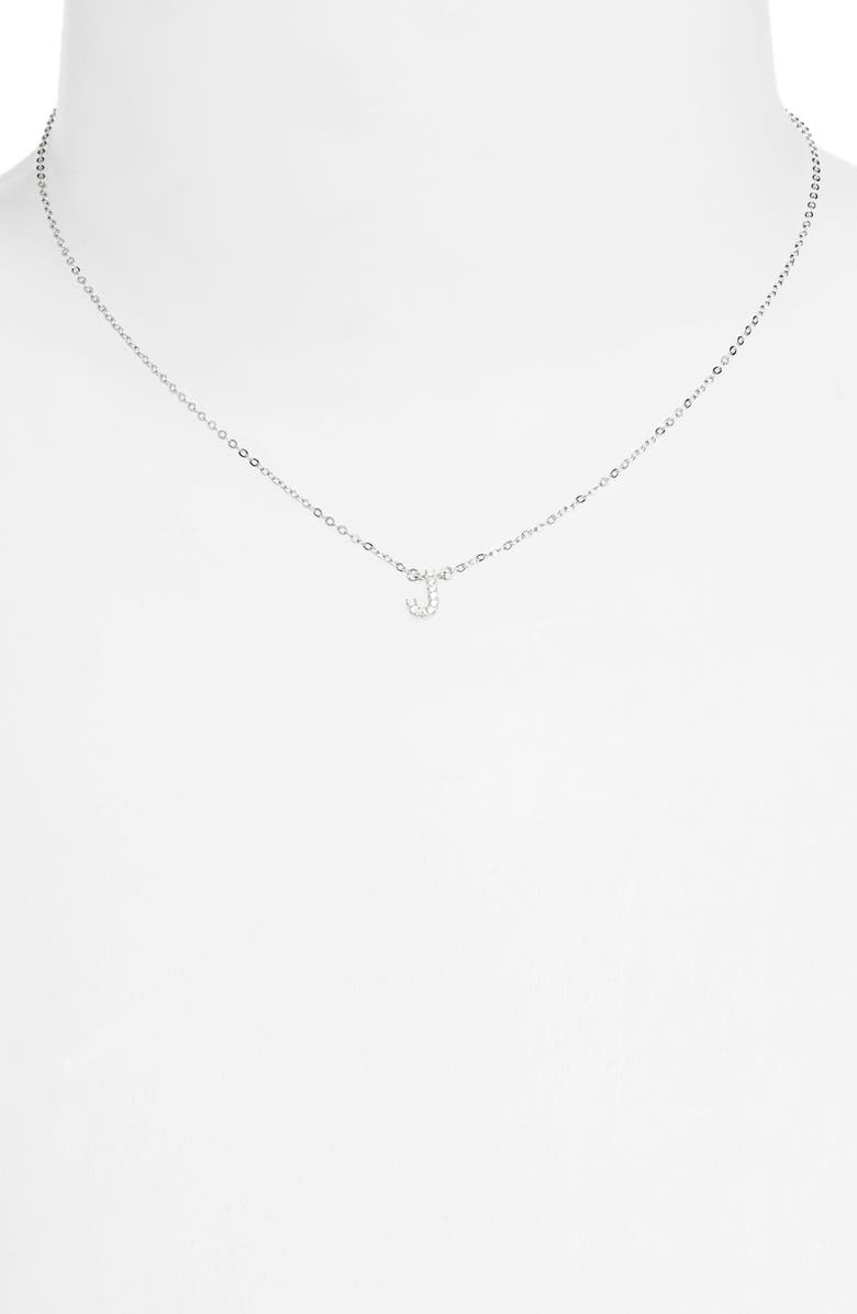 Nordstrom Delicate Cubic Zirconia Initial Pendant Necklace, Alternate, color,