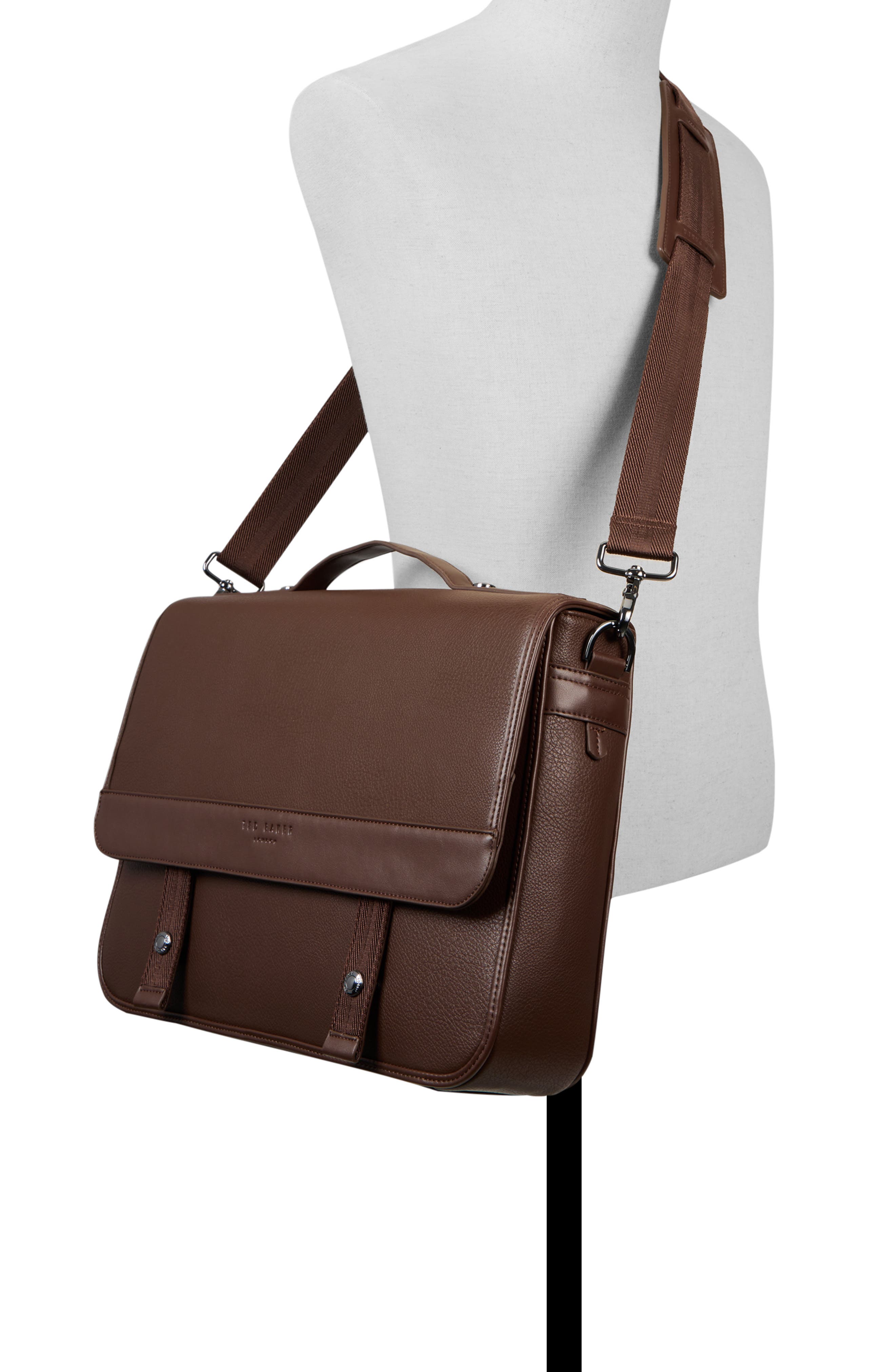 Ted Baker Irvine Messenger Bag, Alternate, color, Brown
