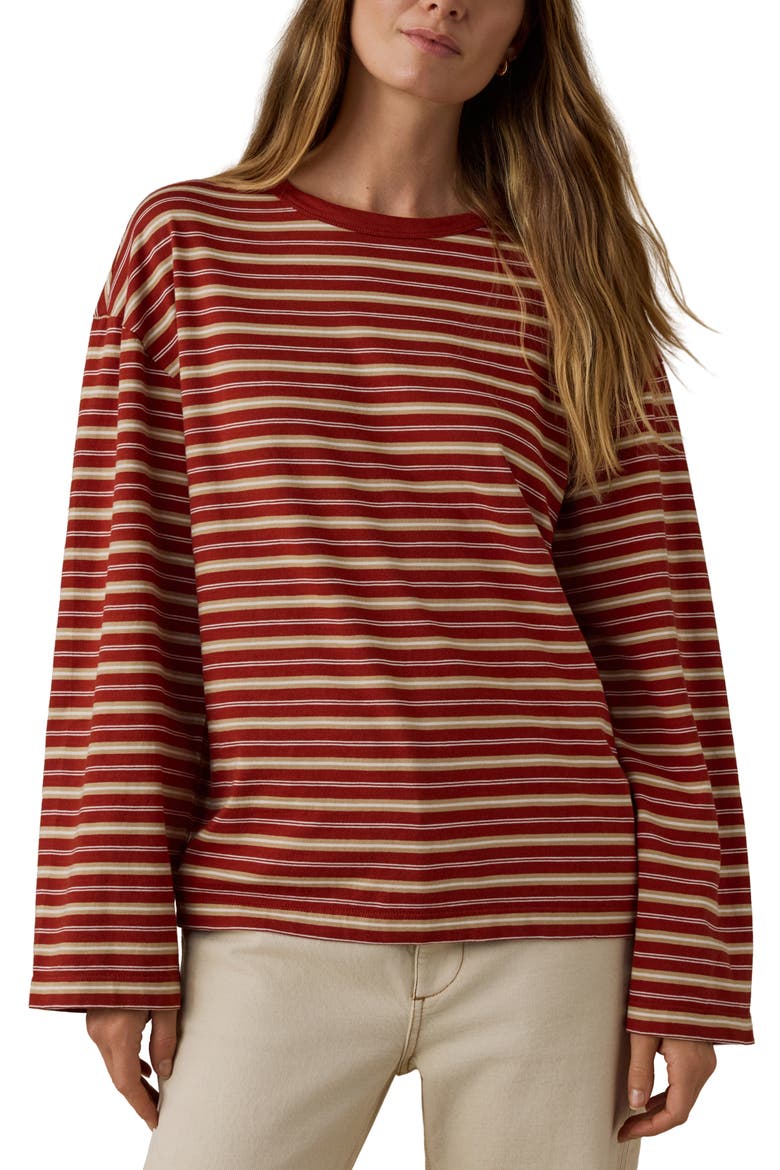 Stripe Sunwashed Organic Cotton Top, Main, color, REDWOOD STRIPE