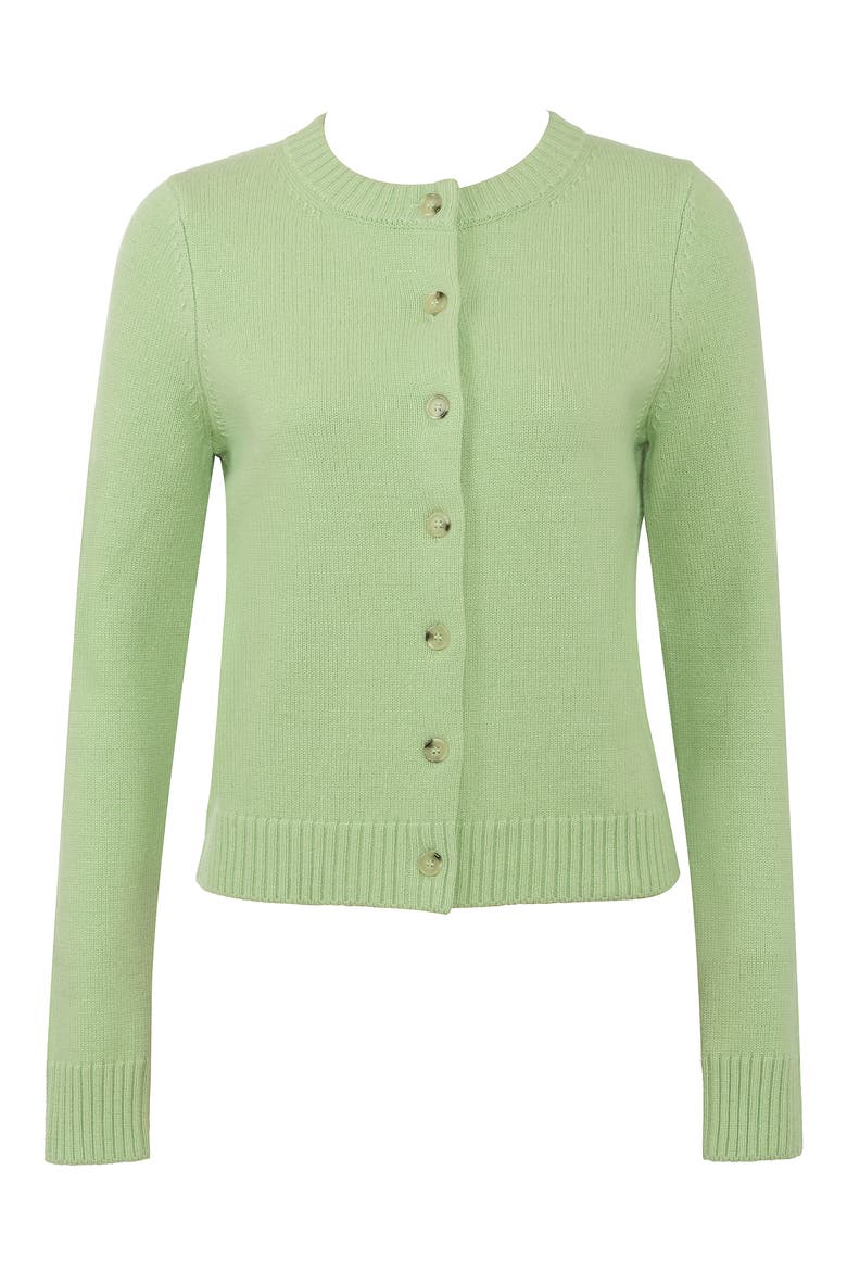 Signature Crewneck Cardigan, Alternate, color, MATCHA