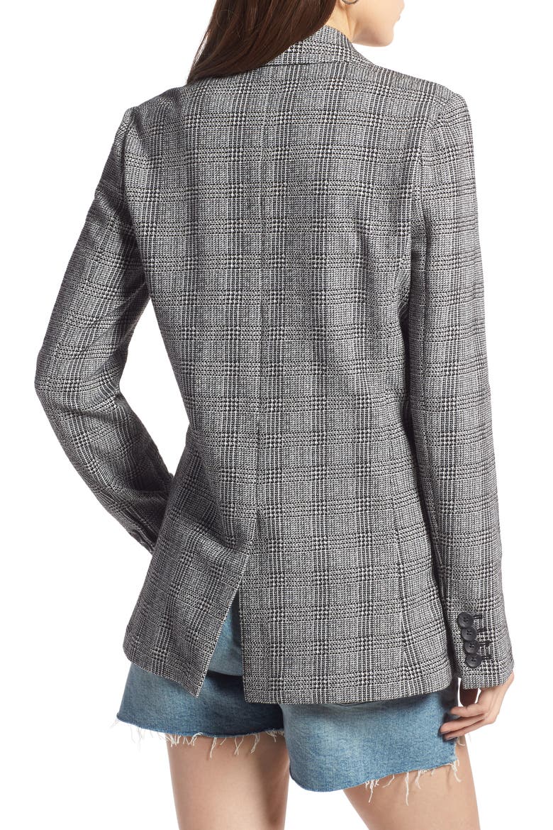 Glen Plaid Blazer, Alternate, color, BLACK WHITE GLEN PLAID