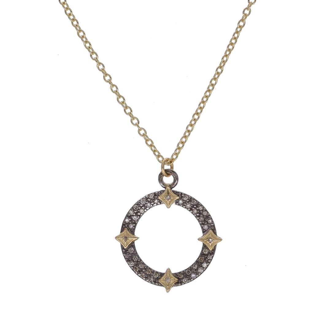 Armenta Old World Champagne Diamond Open Pavé Circle Necklace