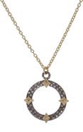 Armenta Old World Champagne Diamond Open Pavé Circle Necklace