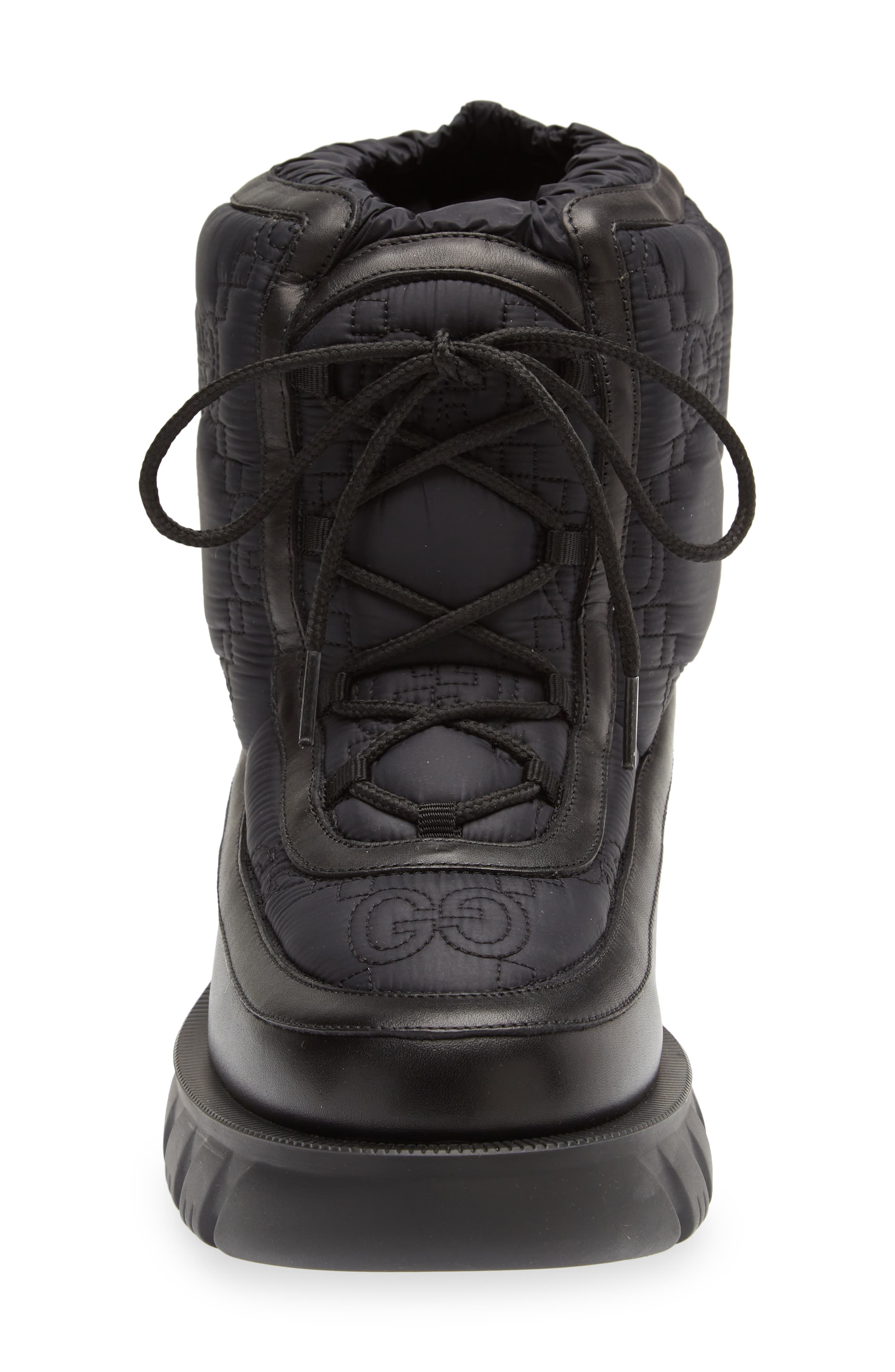 Gucci Romance GG Rhombus Lace-Up Boot, Alternate, color, 