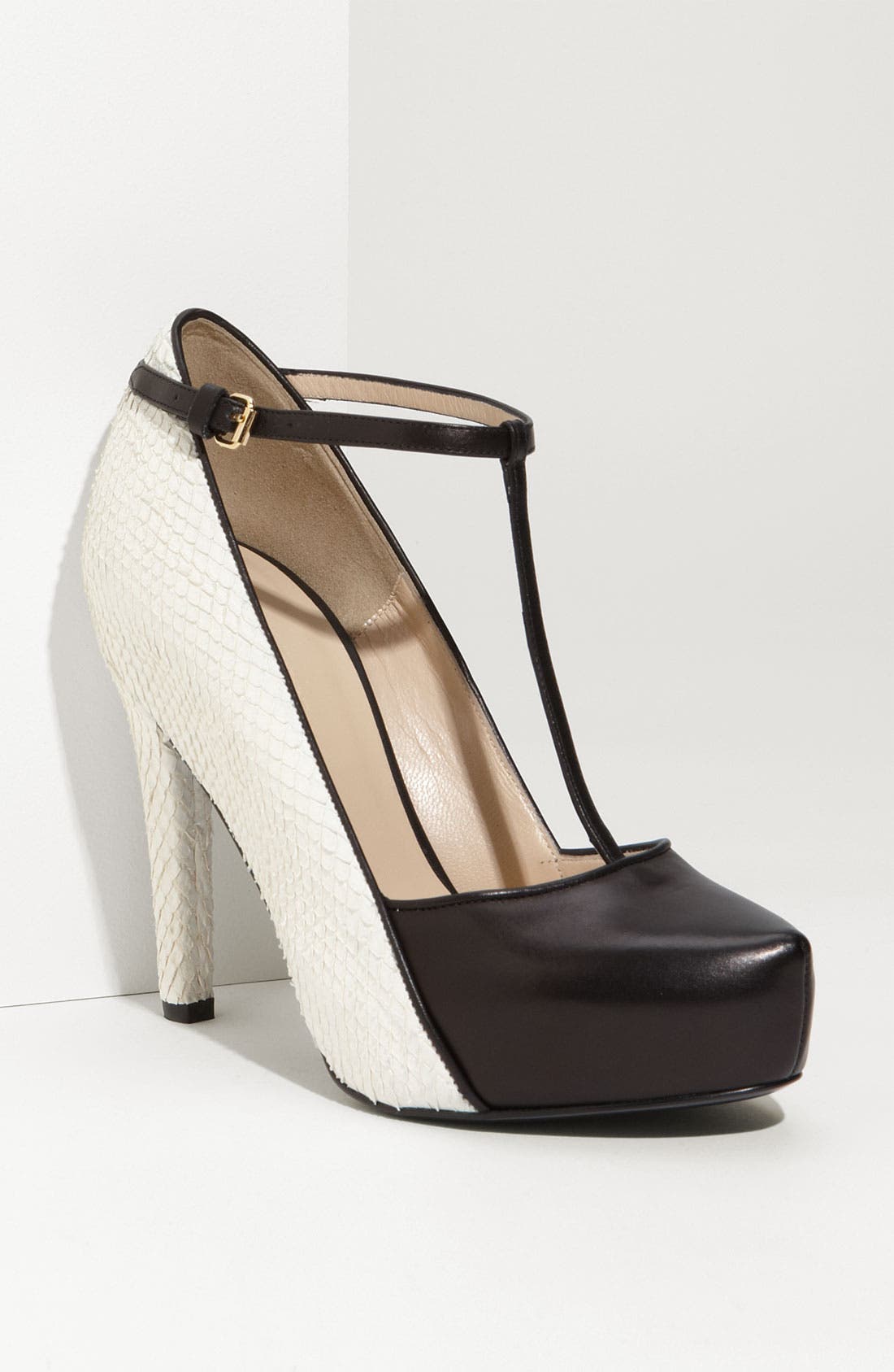 'Calder' T-Strap Pump, Main, color, BLACK MULTI