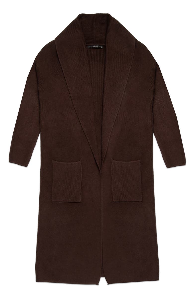 DELUC Chandler Maxi Cardigan, Main, color, Cacao