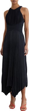 Reiss Rachel Pleated Sleeveless Midi Dress
